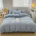 Nayoroom Gingham Comforter Set Queen Reversible Blue Plaid Dorm Bedding by Nayoroom