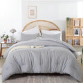 weigelia Light Grey Comforter Set Full, All Season Lightweight Bedding Set by WEIGELIA