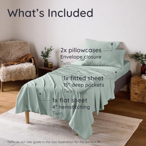 Bambaw 100% Viscose Derived from Bamboo Sheets Twin Size Set – 4-Piece Twin - Image 2