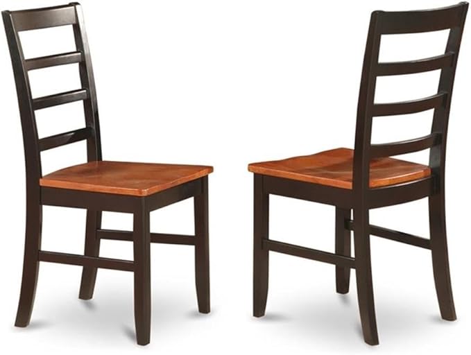 East West Furniture DOPF7-BCH-W 7 Piece Kitchen Table & Chairs Set Consist of a Rectangle Dining Room Table with Butterfly Leaf and 6 Solid Wood Seat Chairs, 42x78 Inch, Black & Cherry