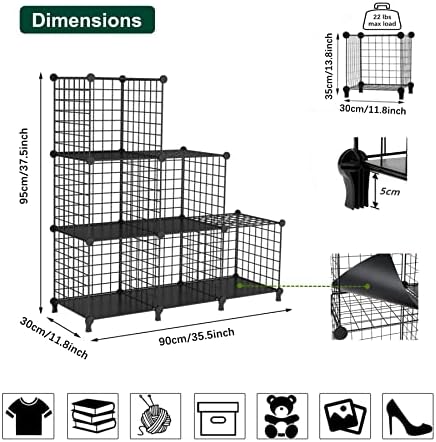 AWTATOS Wire Cube Storage, Closet Organizer, 6 Cube Storage Shelf - Image 4