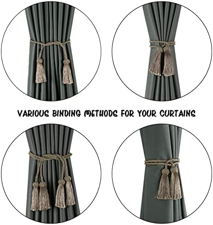 BEL AVENIR 2 Pack Handmade Rope Tassel Curtain Tiebacks - Image 4