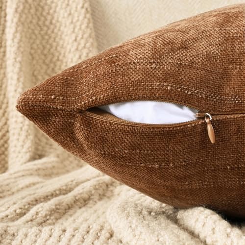 Set of 4 Soft Textured Decorative Throw Pillow Covers 12x20 Inch Cozy Farmhouse - Image 3