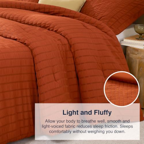 Quataly Twin Comforter Set Seersucker Lightweight Bed Set - Image 5