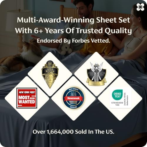 Bedsure PureWoven 100% Rayon Derived from Bamboo, King Size Sheets Set - Image 2
