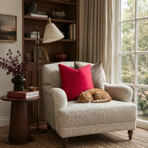 GIGIZAZA Red Velvet Pillow Covers 16x16 Decorative Pillows Pack of 2 - Image 3