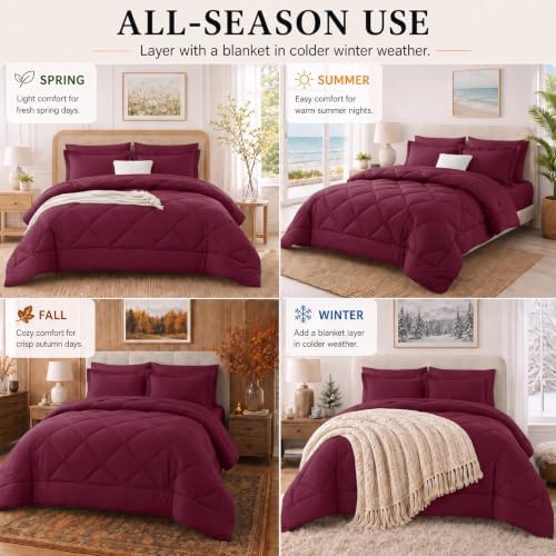 CozyLux Oversized Queen Comforter Set 98"x98", 7 Piece - Image 7