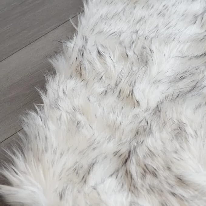 ORINOVA Grey and White Plush Shag Washable Rugs - Image 6