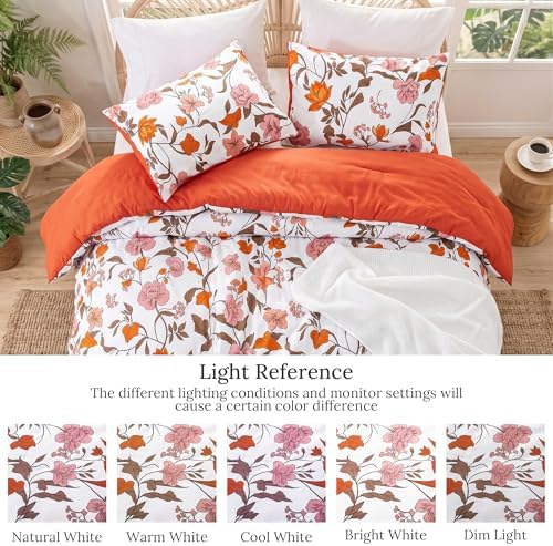 Exclusivo Mezcla Lightweight Reversible King Comforter Set Floral, 3 Piece - Image 3