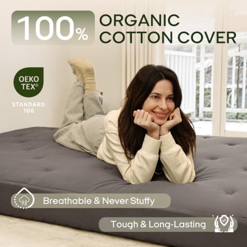 ZonLi Japanese Floor Futon Mattress 100% Cotton Washable Cover Foldable - Image 3
