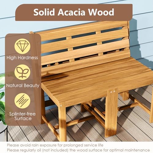 Tangkula 3-in-1 Convertible Bench Bar Table, Patio Convert A Bench - Image 5