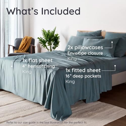 Bambaw King Sheet Set 6pcs – 100% Viscose Derived from Bamboo Sheets King Deep - Image 2