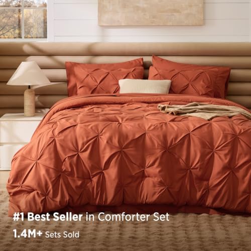Bedsure 5-Piece Twin XL Comforter Set & Sheet Set, Terracotta Bed in a Bag - Image 2