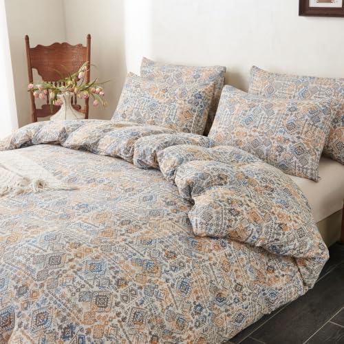 Boho Queen Comforter Set 3 Pieces Soft Retro Boho Bedding Comforter Lightweight - Image 3
