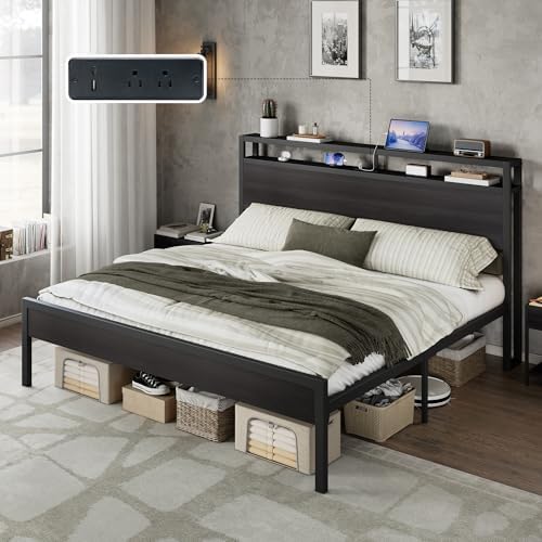 AMERLIFE King Size Platform Bed Frame by AMERLIFE