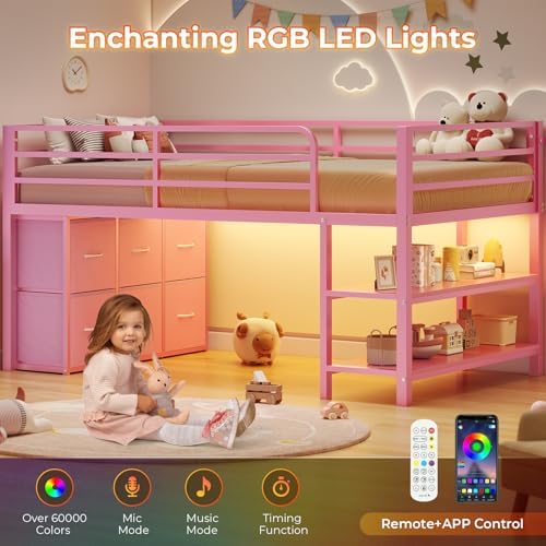 ADORNEVE Low Loft Bed Twin Size - Image 4