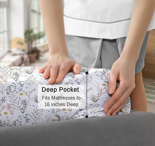 RUVANTI 100% Cotton Percale King Sheets, King Size Sheets Set - Image 6