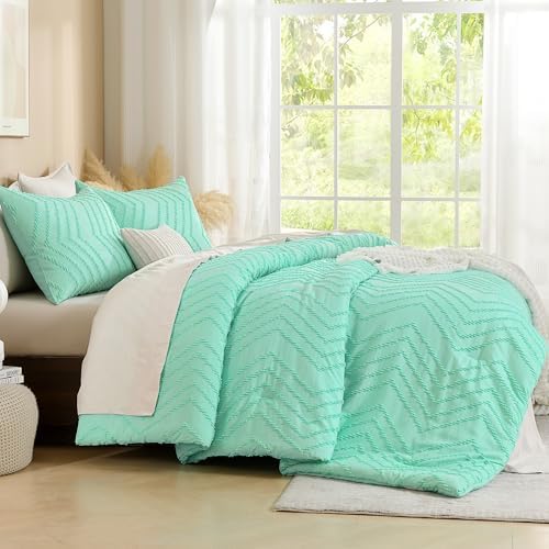 Andency Mint Green Comforter Set King Size, 3 Pieces Soft Bedding Set - Image 4