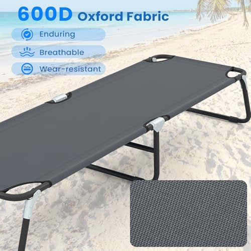 GYMAX Folding Camping Cot, Portable Ultralight Compact Sleeping Cot Bed - Image 3