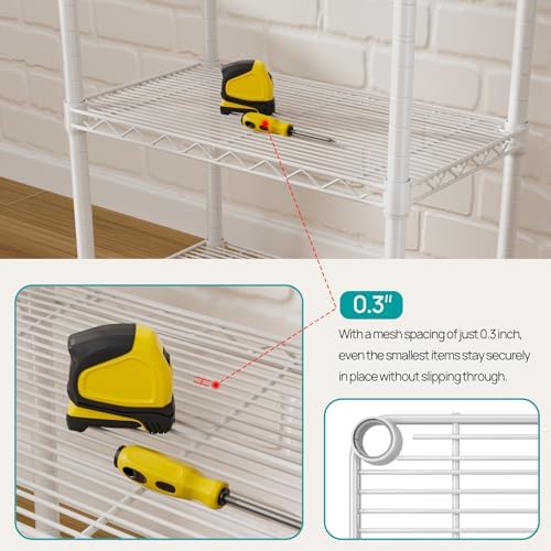 Small Wire 5 Adjustable Shelves Pantry Metal Shelf Floor Organizer - Image 5