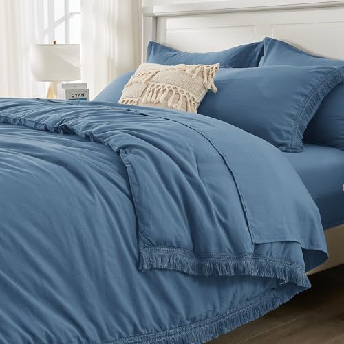 Andency Full Comforter Set, 7 Pieces Sea Blue Bedding - Image 3