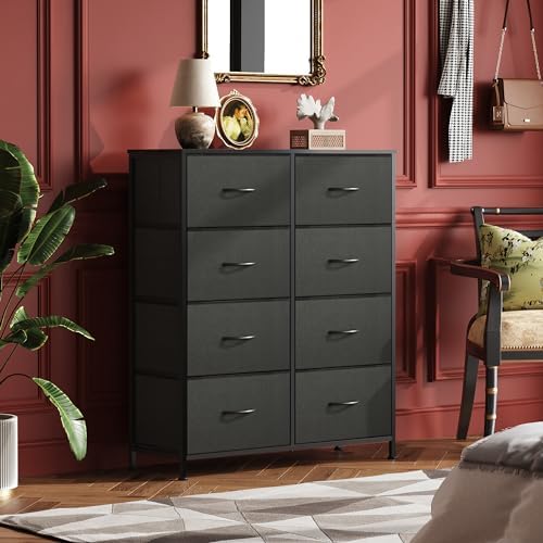WLIVE 8 Drawer Black Fabric Dresser - Image 4
