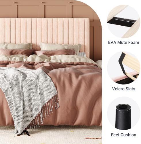 Allewie Queen Bed Frame, Upholstered Platform Bed - Image 5