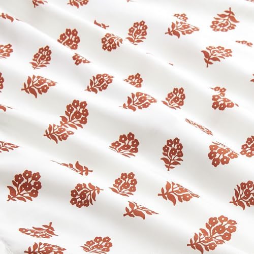 Amazon Basics Lightweight Polyester Microfiber Comforter Set, Off White Floral - Image 4