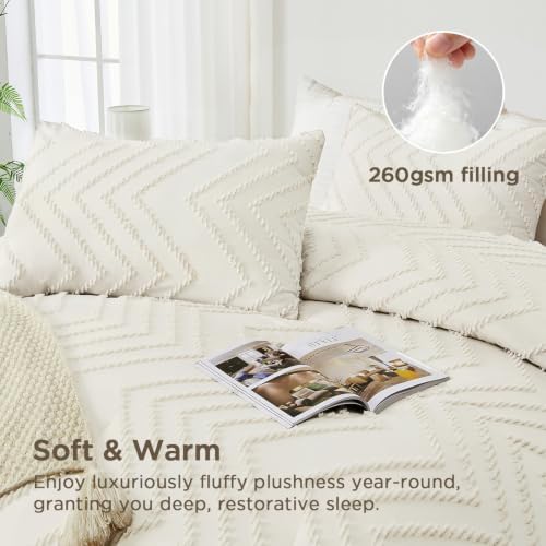 Andency Ivory Oversized Super King Comforter Set 120x120 Extra Large - Image 3