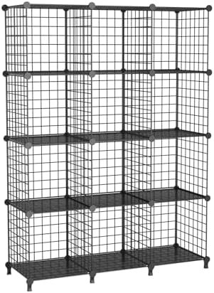 12-Cube Storage Organizer Metal Wire Shelf by ATTDETJLbyATTDETJLHOME