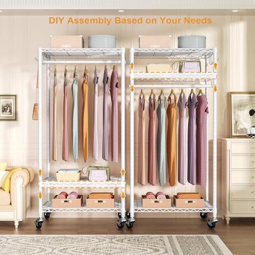 Rolling Clothes Rack, Clothing Racks - Image 5