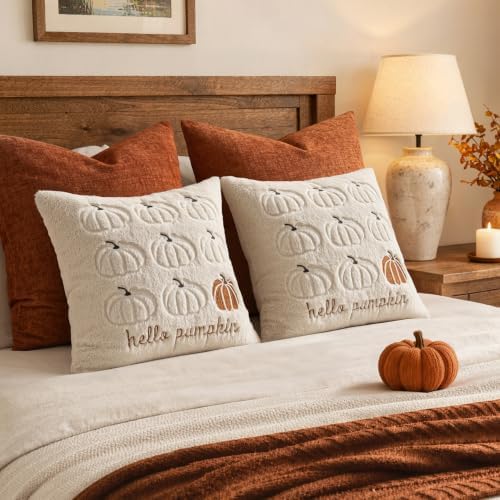 MIULEE Fall Pumpkin Pillow Covers 20x20 Beige Fall Decor - Image 5
