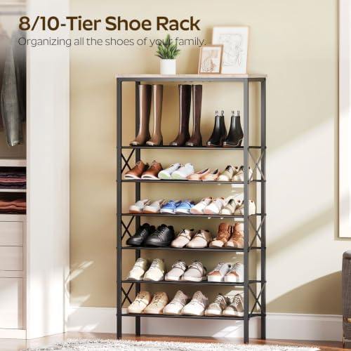 8 Tier Shoe Rack, Shoe Storage Organizer, Large Capacity Shoe Shelf Holds 32 - Image 5