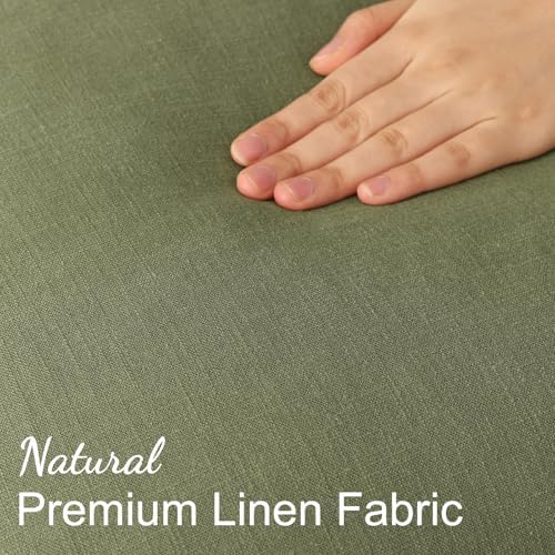 decorUhome Fall Olive Green Linen Throw Pillow Covers 16x16 Set of 2 - Image 3