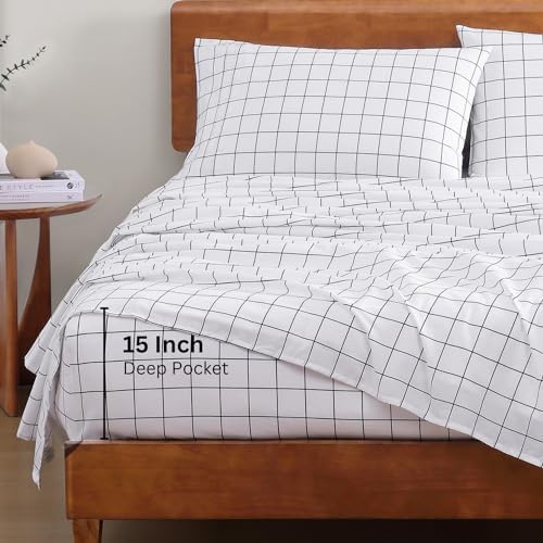 LANE LINEN Twin XL Sheets 100% Organic Cotton 3pc Percale Soft - Image 4