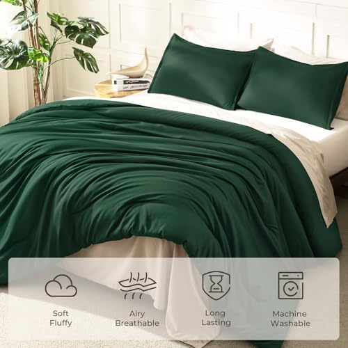 Litanika Queen Comforter Set, 3 Pieces Lightweight Solid Bed Set - Image 3