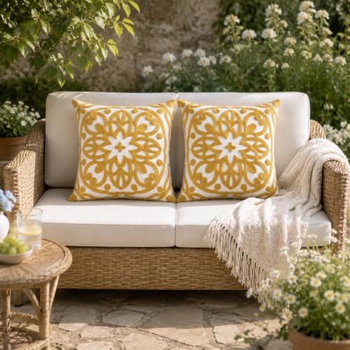 Alysheer Boho Embroidered Throw Pillow Cover 18"x18" - Image 6