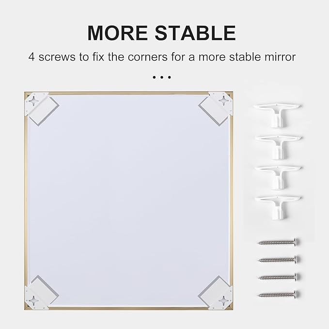 26x36 Inch Gold Bathroom Mirror - Copper-Free Mirror, Aluminum Alloy Frame Vanity Rectangle Wall Mounted Modern Mirror for Bedroom/Living Room/Porch Horizontal or Vertical