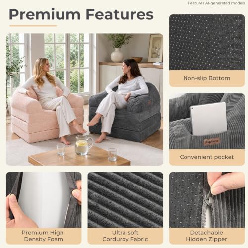 Folding Sofa Bed, 3-in-1 Fold-Out Chair Bed - Image 7