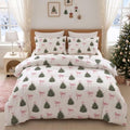 Nayoroom Christmas Comforter Set Queen Pink Bow Tree Holiday Bedding by Nayoroom
