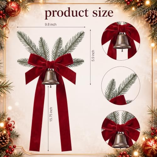2 Pcs Christmas Bow Curtain Tiebacks - Image 4