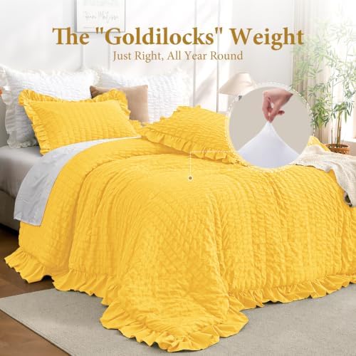 JOLLYVOGUE Pumpkin Yellow Queen Comforter Set - Image 3