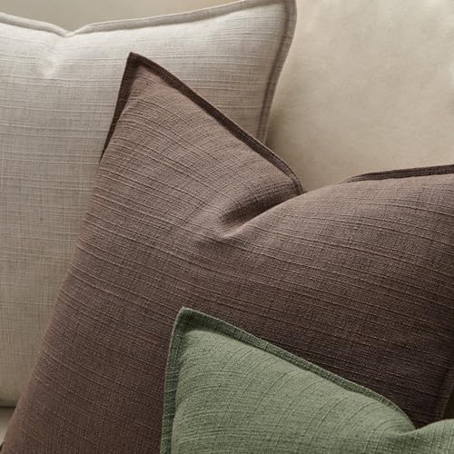 MIULEE Thick Textured Decorative Throw Pillow Covers 18x18 Inch Dark Brown - Image 3
