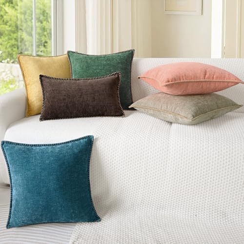 CaliTime Decorative Couch Throw Pillow Covers 20 X 12 Inches Gold - Image 4