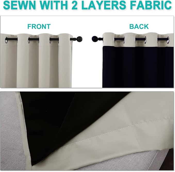 NICETOWN 100% Blackout Window Curtain Panels, Cold and Full Light Blocking - Image 5