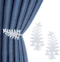 Bitray 2Pcs White Vintage Leaf Curtain Tiebacks Wall Holdbacks by WelcometoBitray