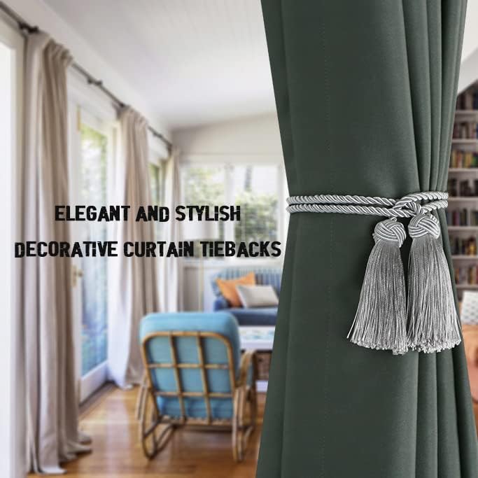 BEL AVENIR 2 Pack Handmade Rope Tassel Curtain Tiebacks - Image 5