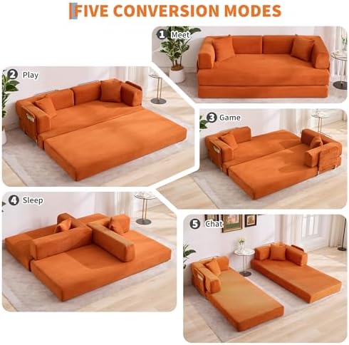 5-in-1 Convertible Sleeper Sofa Bed - Image 5