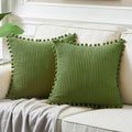 Fancy Homi Pack of 2 Moss Green Decorative Throw Pillow Covers by Fancy+Homi
