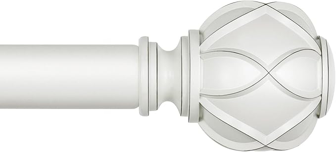 KAMANINA Curtain Rods for Windows 66 to 120 Inch, 7/8 Inch White Heavy Duty by KAMANINA